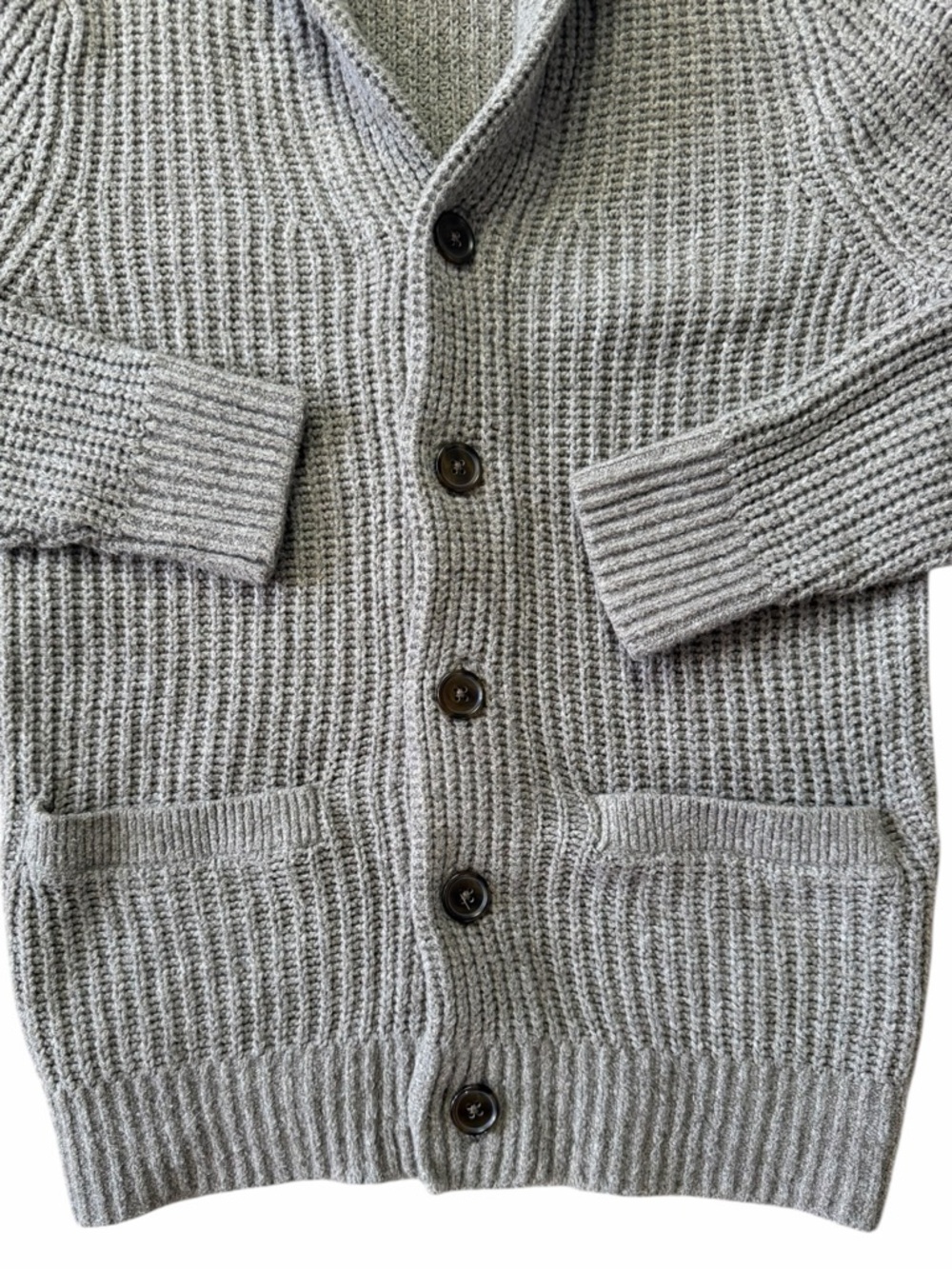 Abercrombie & Fitch Men's Shawl Collar Cardigan - Gray - Picture 3 of 6